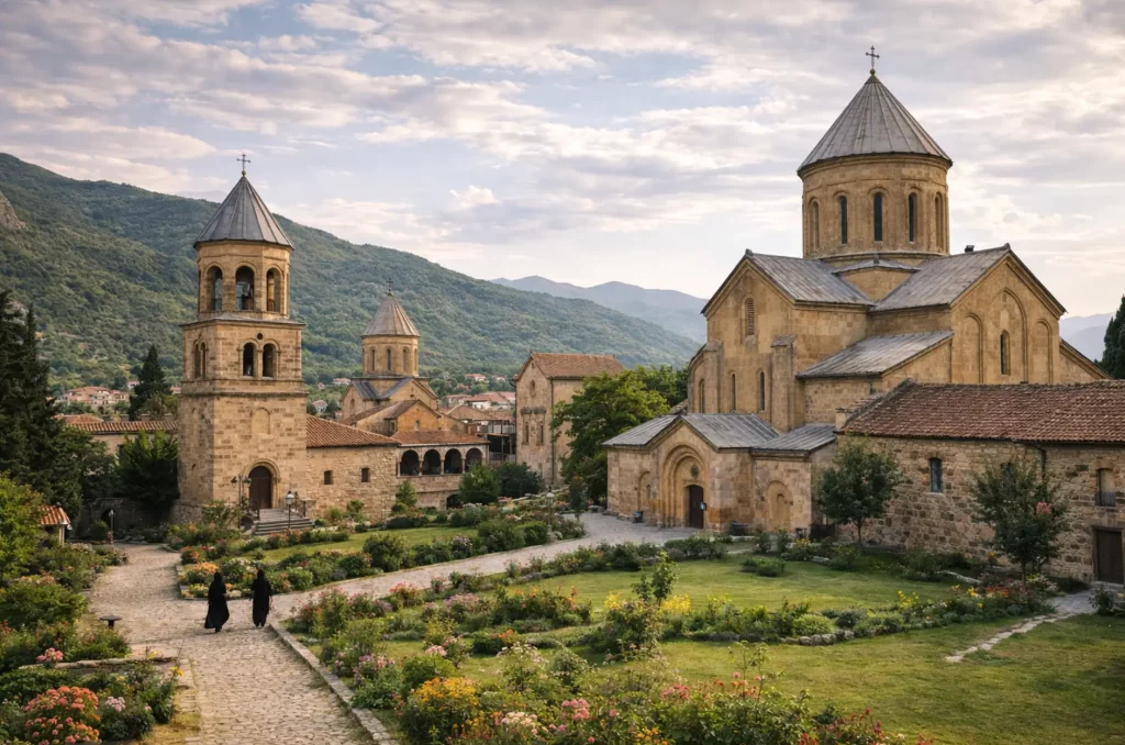 Монастырь Саматавро в лучах заката
